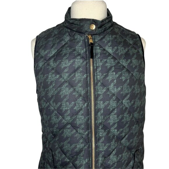 Kensie Jeans Quilted Vest Womens Medium Green Black Pockets - Picture 3 of 10
